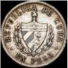 Image 2 : 1934 Cuba Silver 1 Peso CLOSELY UNCIRCULATED