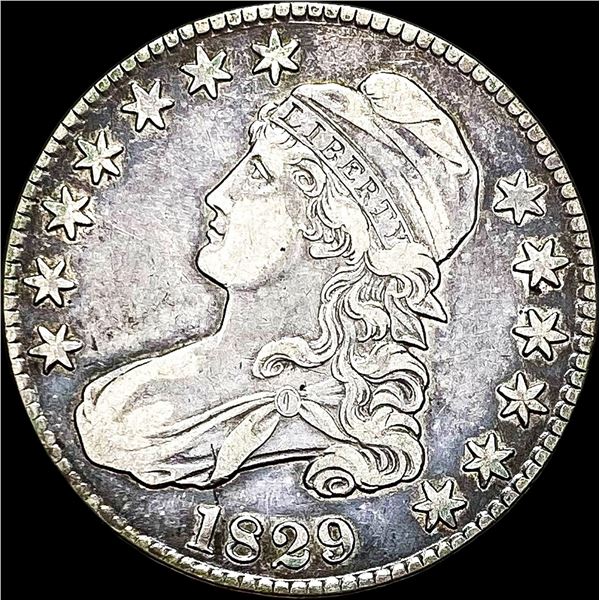 1829 Capped Bust Half Dollar NEARLY UNCIRCULATED