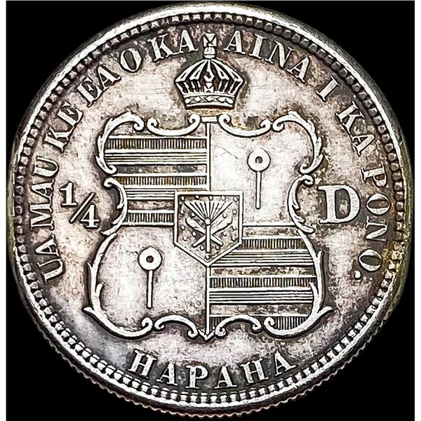 1883 Hawaii 1/4 Dollar Silver HIGH GRADE