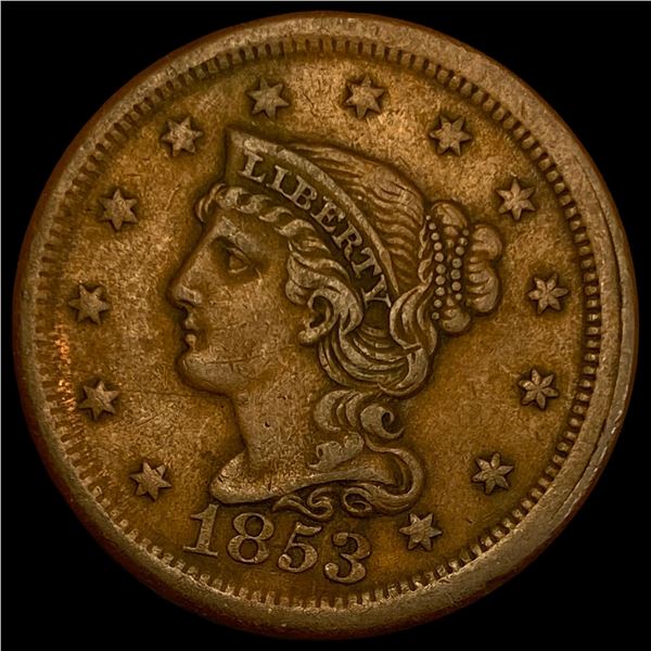 1853 Braided Hair Large Cent NEARLY UNCIRCULATED