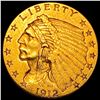Image 1 : 1912 Indian Head Gold $2.50 Quarter Eagle CLOSELY UNCIRCULATED