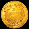 Image 2 : 1857 $3 Gold Piece NICELY CIRCULATED