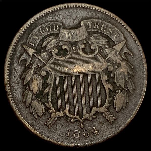 1864 Bronze Two-Cent Piece NICELY CIRCULATED