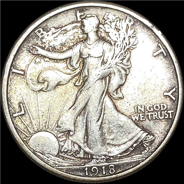 1918-S Walking Liberty Half Dollar NEARLY UNCIRCULATED