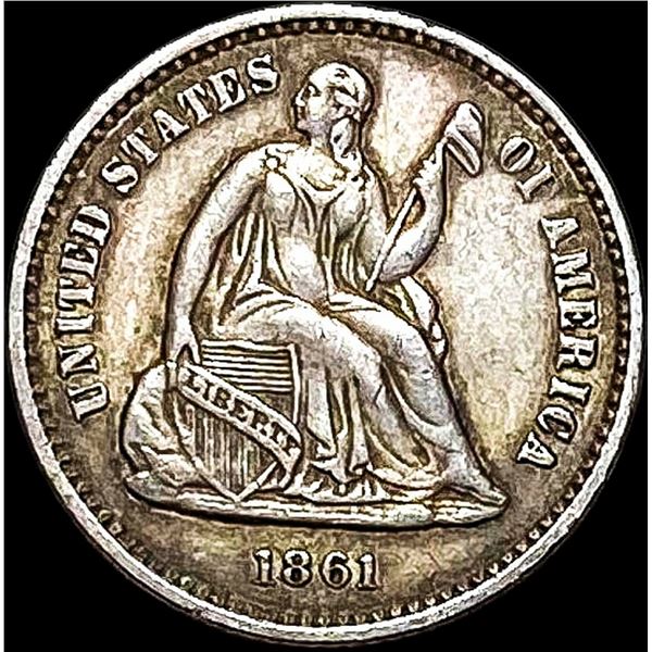 1861 Seated Liberty Half Dime CLOSELY UNCIRCULATED