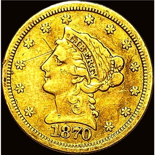 1870-S Gold $2.50 Liberty Head Quarter Eagle NEARLY UNCIRCULATED