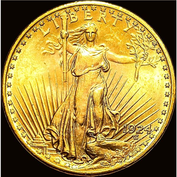 1924 $20 Saint-Gaudens Double Eagle Gold CHOICE BU