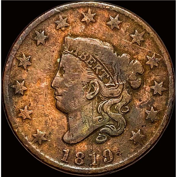1819 Coronet Head Large Cent NICELY CIRCULATED