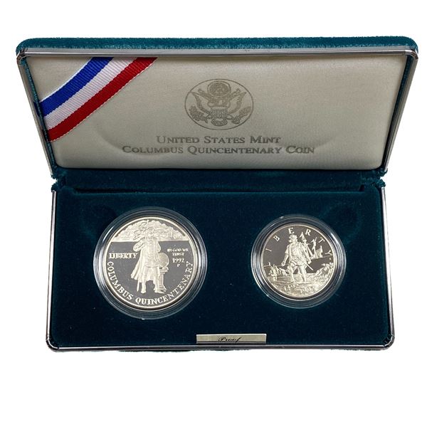 1992 Columbus Quincetenary 2 Coin Proof Set