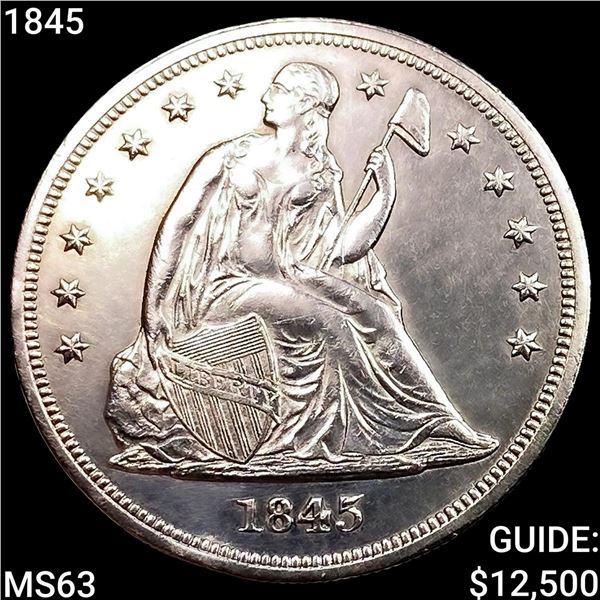 1845 Seated Liberty Dollar CHOICE BU