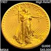 Image 1 : 1907 High Relief $20 Gold Double Eagle CHOICE BU