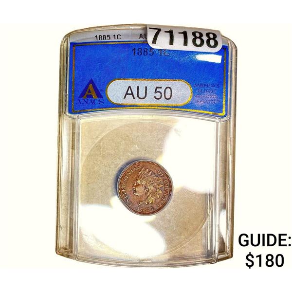 1885 Indian Head Cent ANACS AU50