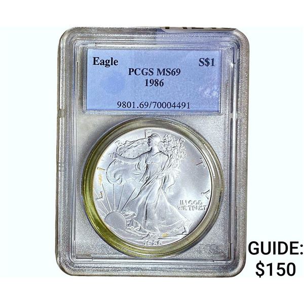 1986 Silver Eagle PCGS MS69