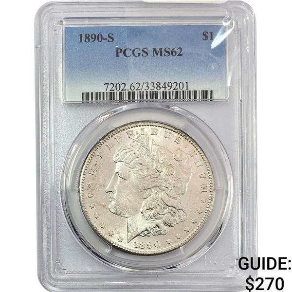 1890-S Morgan Silver Dollar PCGS MS62