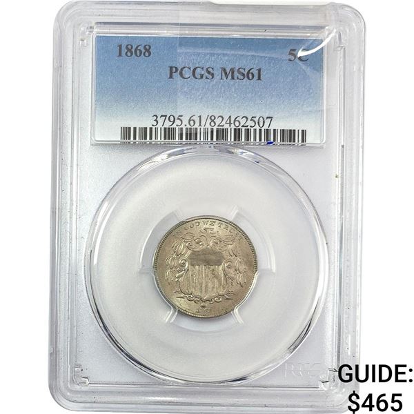1868 Shield Nickel PCGS MS61
