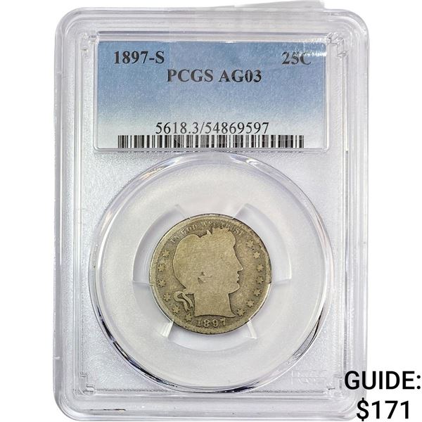 1897-S Barber Quarter PCGS AG03
