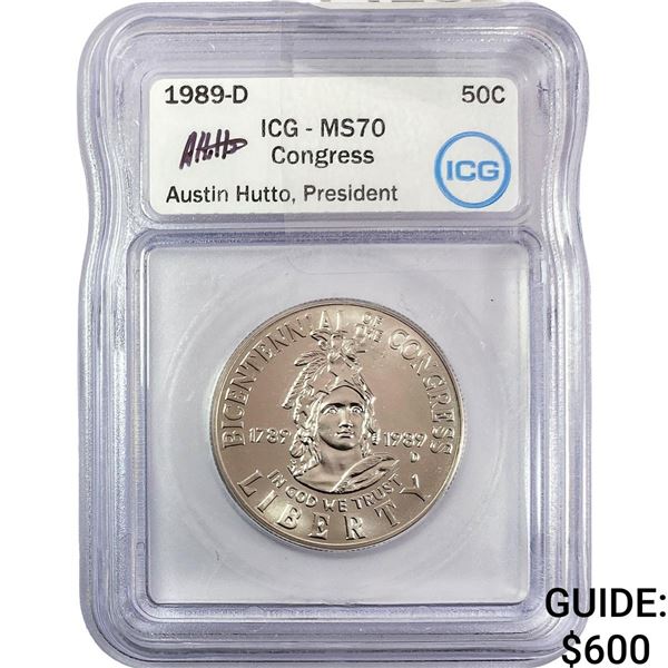1989-D Kennedy Half Dollar ICG MS70 Congress