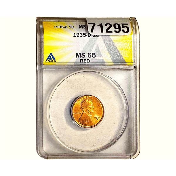 1935-D Wheat Cent ANACS MS65 Red