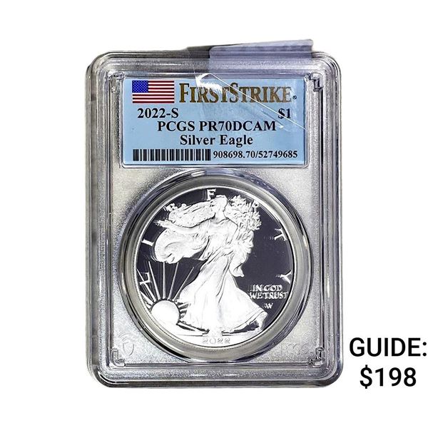 2022-S Silver Eagle PCGS PR70 DCAM