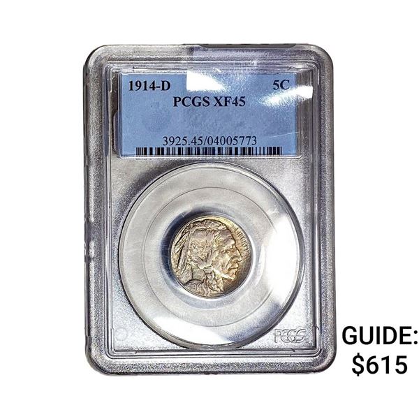 1914-D Buffalo Nickel PCGS XF45