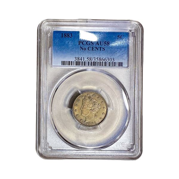 1883 Liberty Victory Nickel PCGS AU58 No Cents
