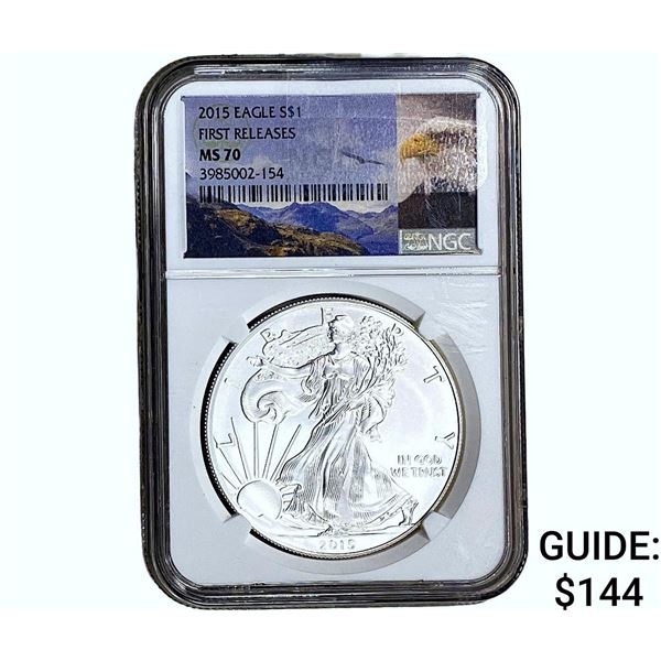 2015 Silver Eagle NGC MS70 First Releases
