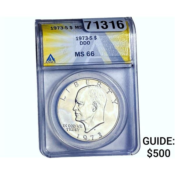 1973-S Eisenhower Dollar ANACS MS66 DDO