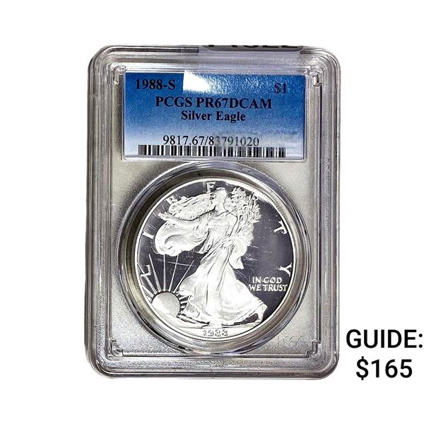 1988-S Silver Eagle PCGS PR67 DCAM