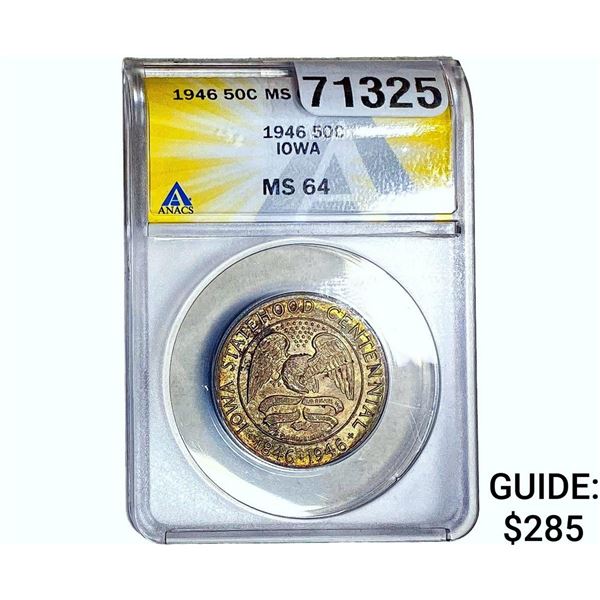 1946 Walking Liberty Half Dollar ANACS MS64