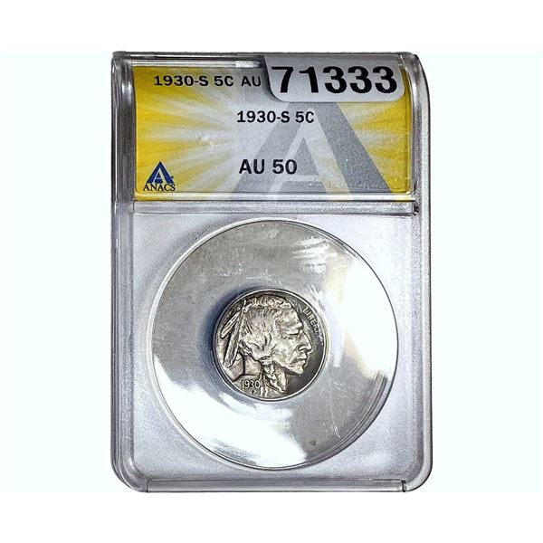 1930-S Buffalo Nickel ANACS AU50