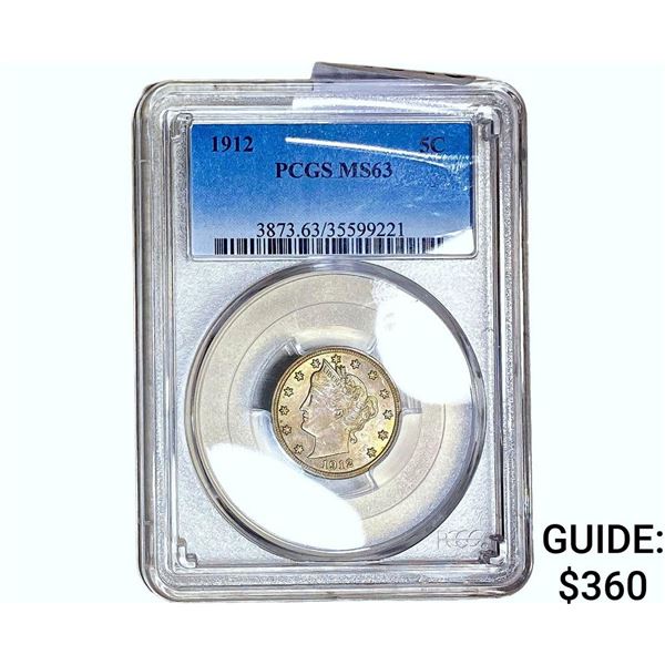 1912 Liberty Victory Nickel PCGS MS63