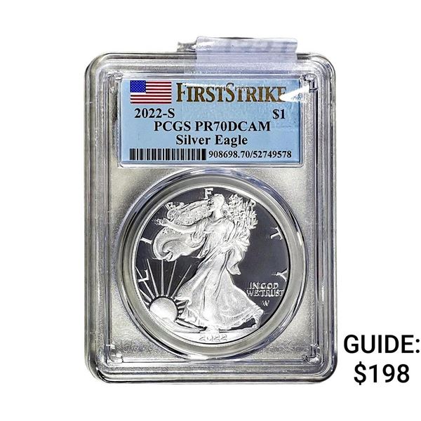 2022-S Silver Eagle PCGS PR70 DCAM