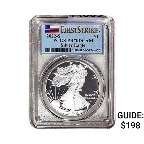 2022-S Silver Eagle PCGS PR70 DCAM