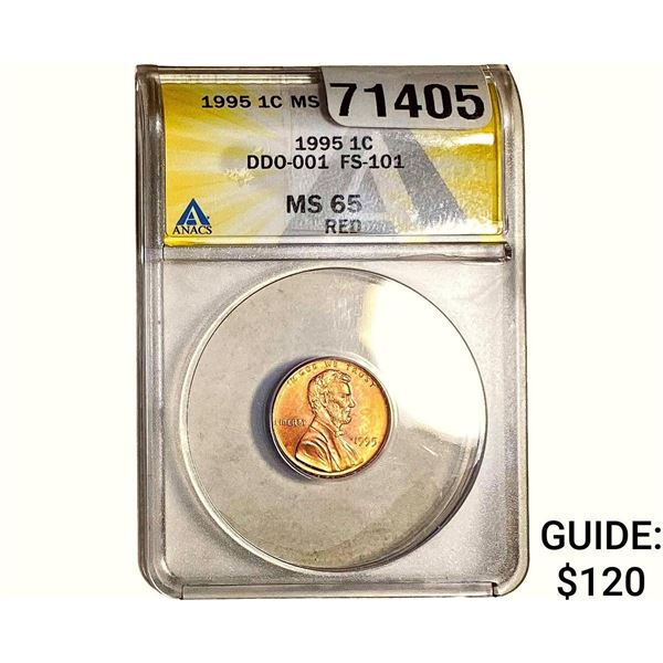1995 Wheat Cent ANACS MS65 FS-101