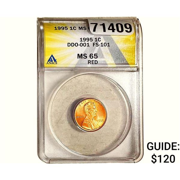 1995 Wheat Cent ANACS MS65 FS-101