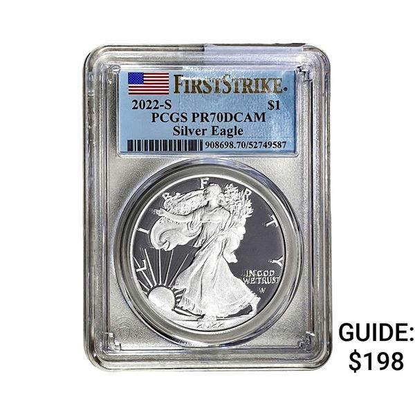 2022-S Silver Eagle PCGS PR70 DCAM