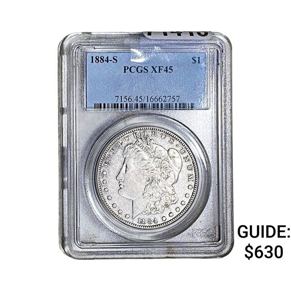 1884-S Morgan Silver Dollar PCGS XF45