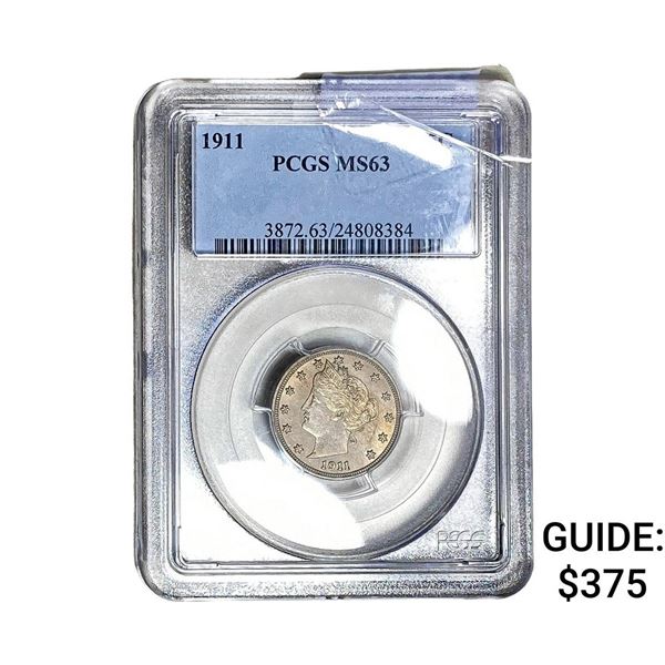 1911 Liberty Victory Nickel PCGS MS63