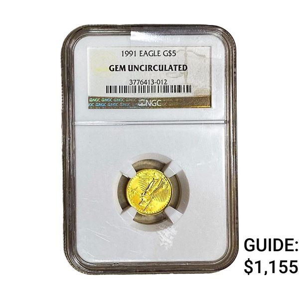1991 Gold $5 1/10oz NGC