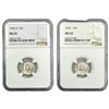 Image 1 : 1942-1945 GEM BU Mercury Dime[2cs] NGC MS64/65