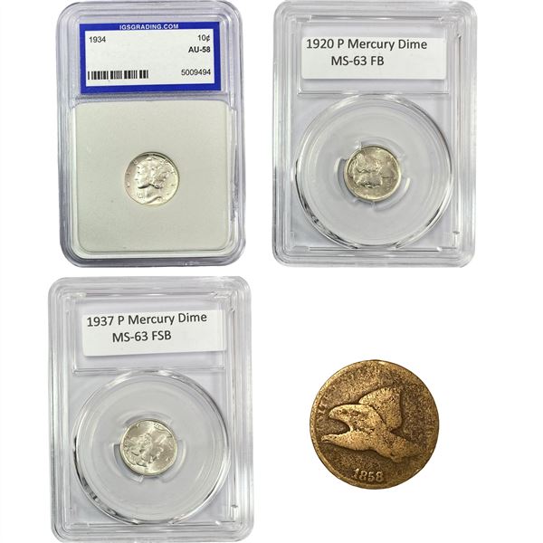 1858-1937 HIGH GRADE US Coin Lot [4 Coins]