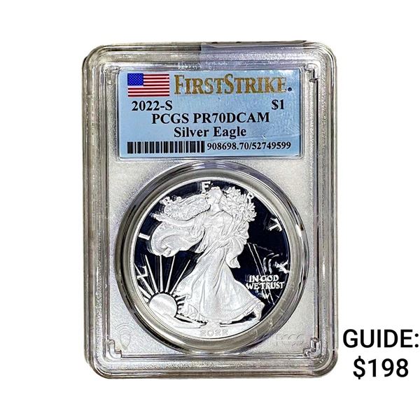 2022-S Silver Eagle PCGS PR70 DCAM