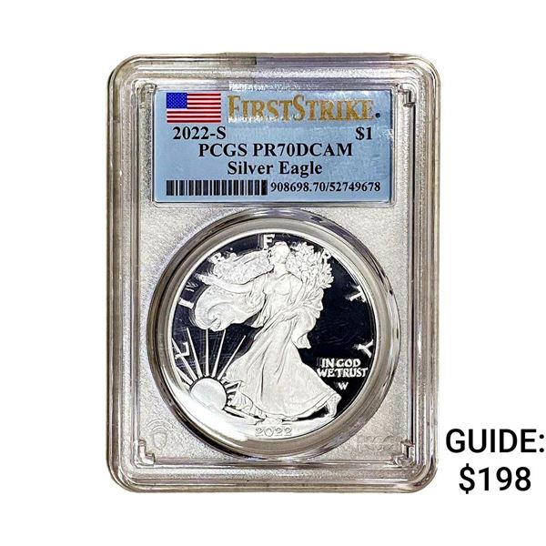 2022-S Silver Eagle PCGS PR70 DCAM