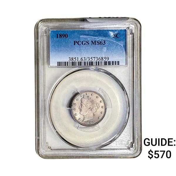 1890 Liberty Victory Nickel PCGS MS63