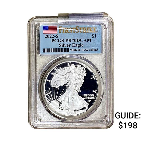 2022-S Silver Eagle PCGS PR70 DCAM