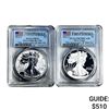 Image 1 : [2 Coins] 2012 Rev of PR Silver Eagle PCGS PR70