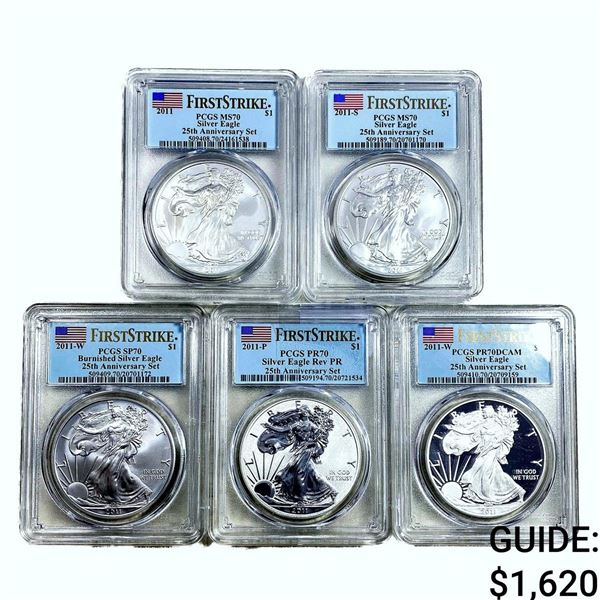 [5 Coins] 2011 Silver Eagle PCGS PR70