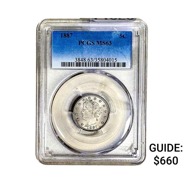 1887 Liberty Victory Nickel PCGS MS63