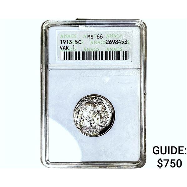 1913 Buffalo Nickel ANACS MS66