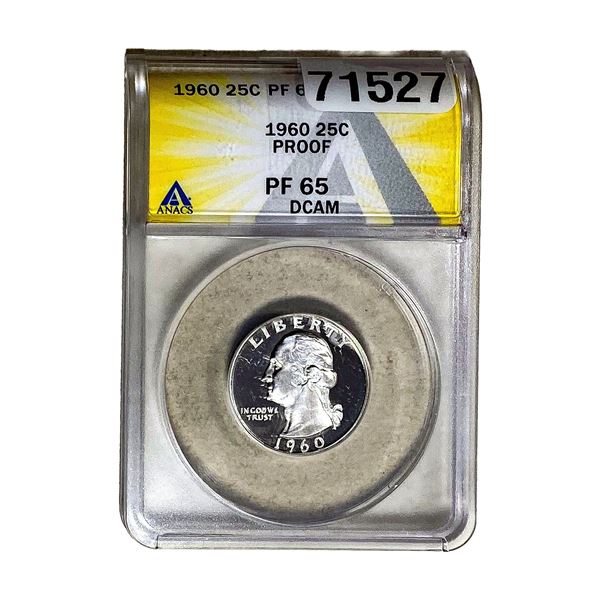 1960 Morgan Silver Quarter ANACS PF65 DCAM